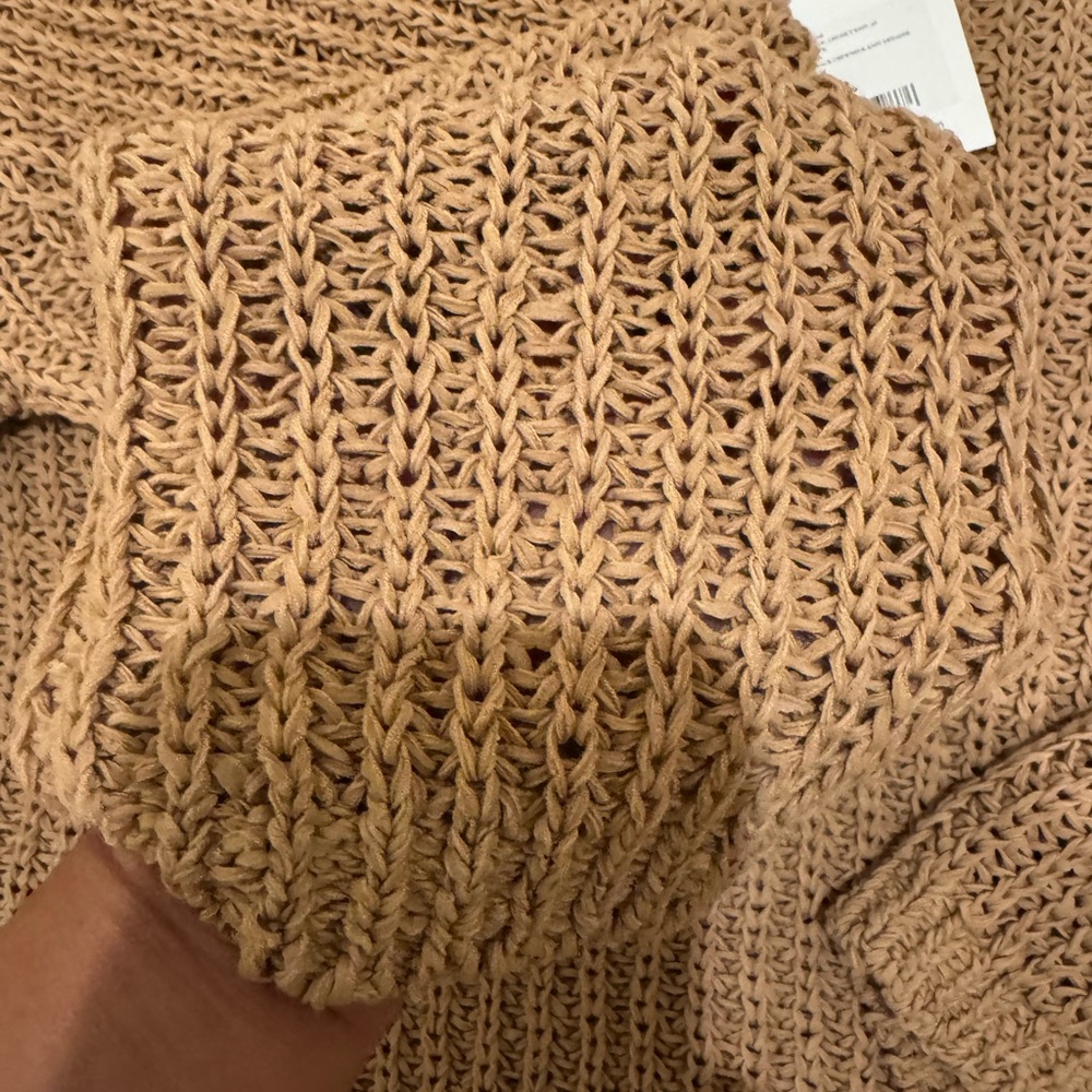 NANUSHKA Saio Open Back Chunky Open Weave Crewneck Sweater Nude $365 Medium - Picture 12 of 12